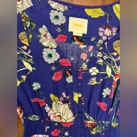 Maeve Maplewood Dress XS Long Sleeve Fit Flare Boho Floral Anthropologie EUC - Picture 8 of 15